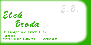 elek broda business card